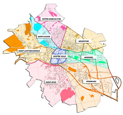 Plan quartiers de Beauvais
